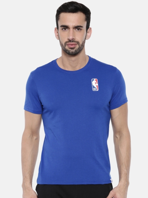 

NBA Men Blue Solid Round Neck T-shirt