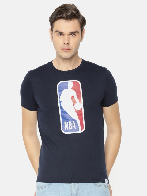 

NBA Men Navy Printed Round Neck T-shirt, Navy blue