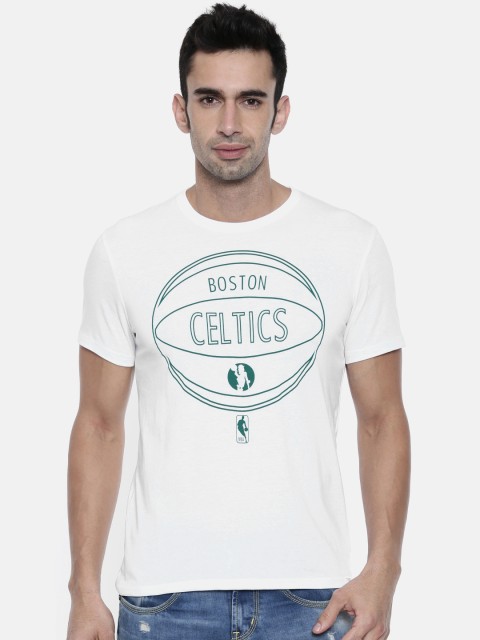 

NBA Men White Printed Round Neck T-shirt