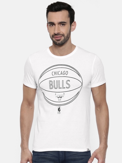 

NBA Men White Printed Round Neck T-shirt