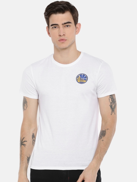 

NBA Men White Solid Round Neck T-shirt