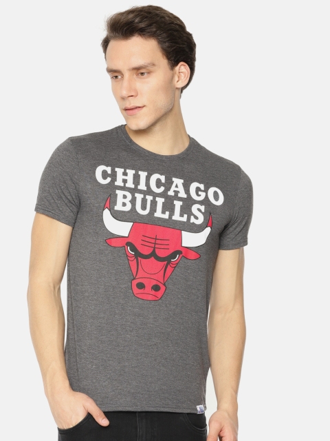 

NBA Men Charcoal Grey Printed Round Neck T-shirt