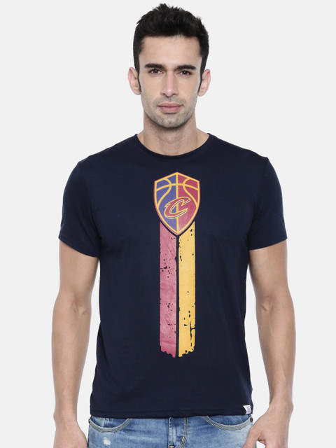 

NBA Men Navy Blue Printed Round Neck T-shirt