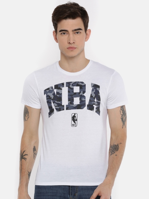 

NBA Men White Printed Round Neck T-shirt