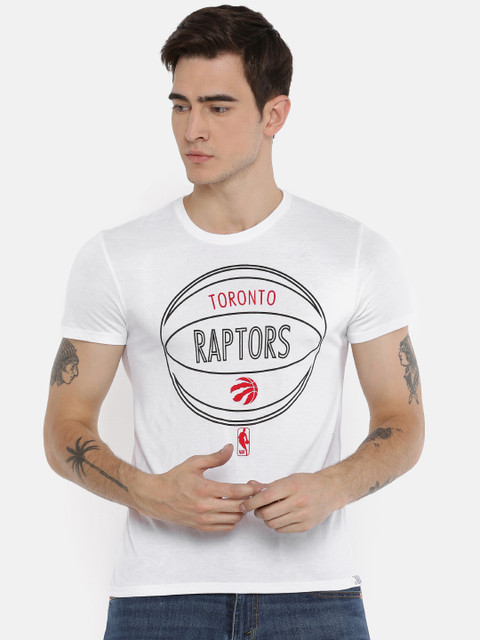 

NBA Men White Printed Round Neck T-shirt