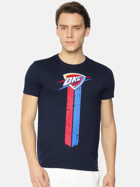 

NBA Men Navy Printed Round Neck T-shirt, Navy blue