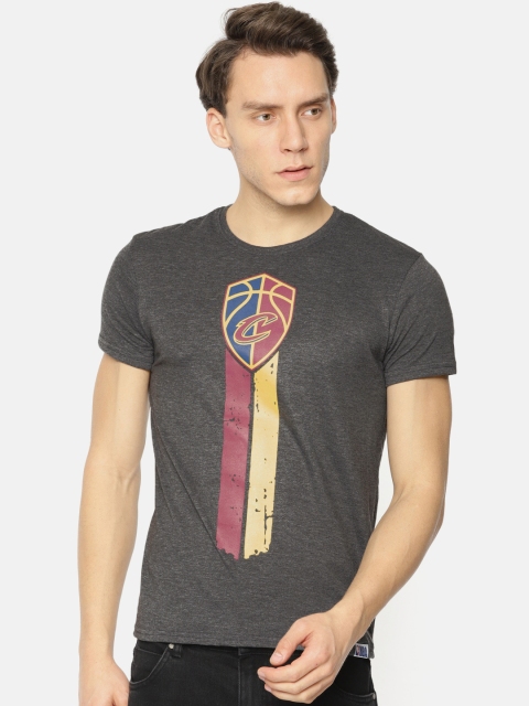 

NBA Men Charcoal Grey Printed Round Neck T-shirt