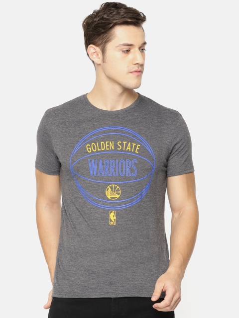 

NBA Men Charcoal Grey Printed Round Neck T-shirt