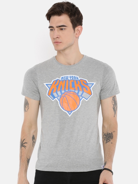 

NBA Men Grey Melange Printed T-shirt