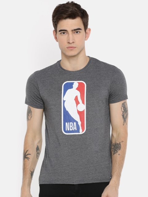 

NBA Men Charcoal Grey Printed Round Neck T-shirt