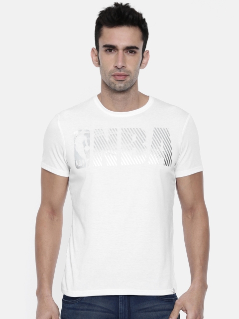 

NBA Men White Printed Round Neck T-shirt