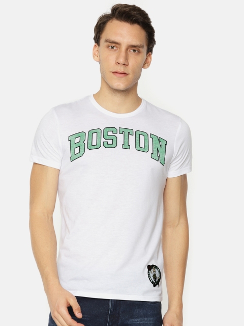 

NBA Men White Printed Round Neck T-shirt
