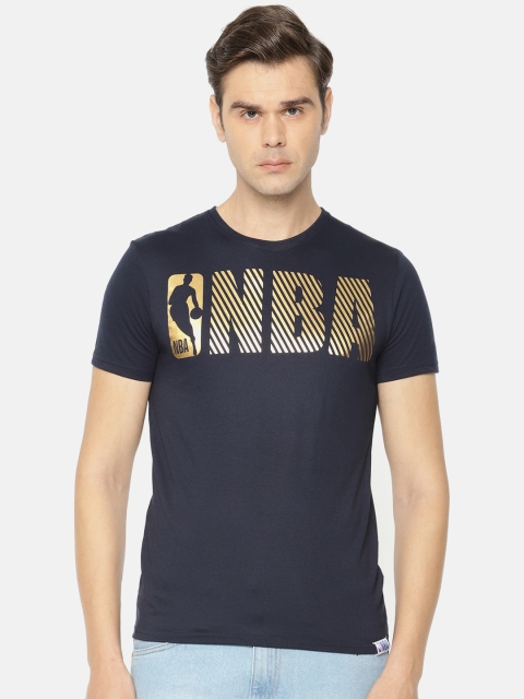 

NBA Men Navy Blue Printed Round Neck T-shirt