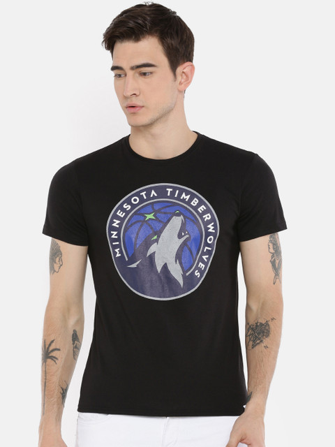 

NBA Men Black Printed Round Neck T-shirt