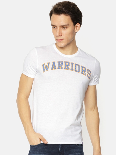 

NBA Men White Printed Round Neck T-shirt