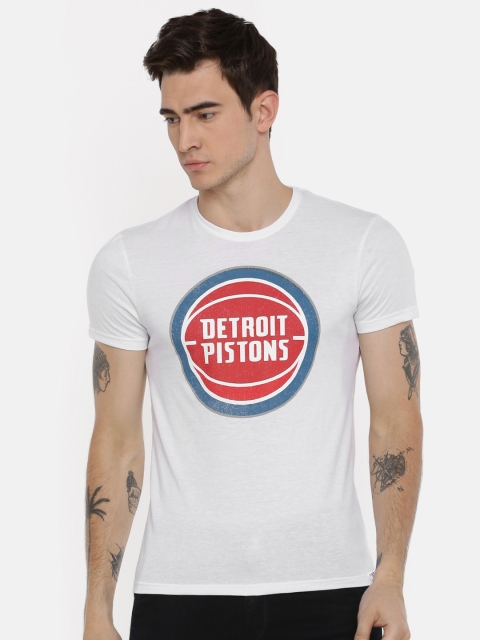 

NBA Men White Printed Round Neck T-shirt