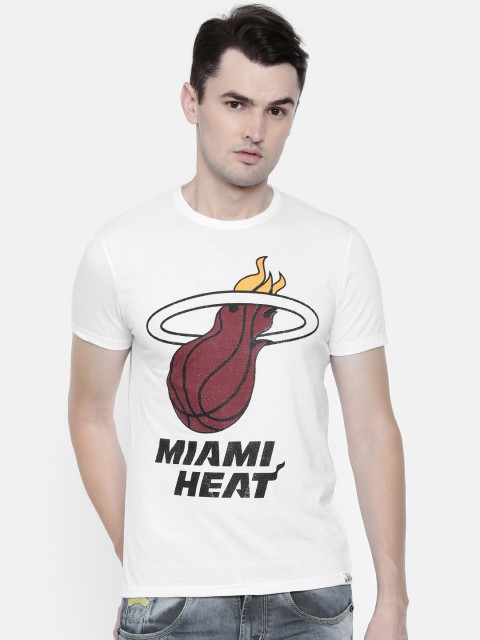 

NBA Men White Printed Round Neck T-shirt