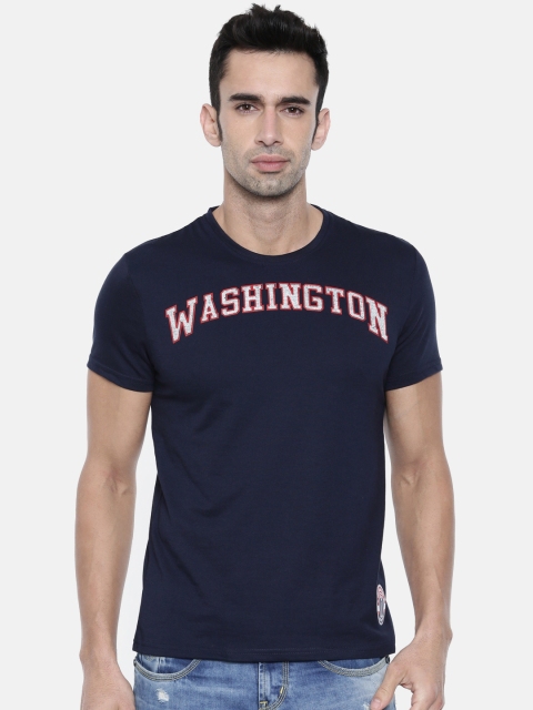 

NBA Men Navy Blue Printed Round Neck T-shirt