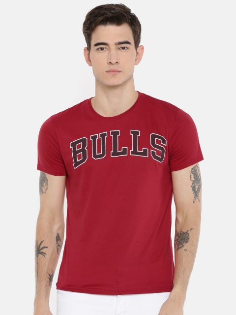 

NBA Men Red Printed Round Neck T-shirt