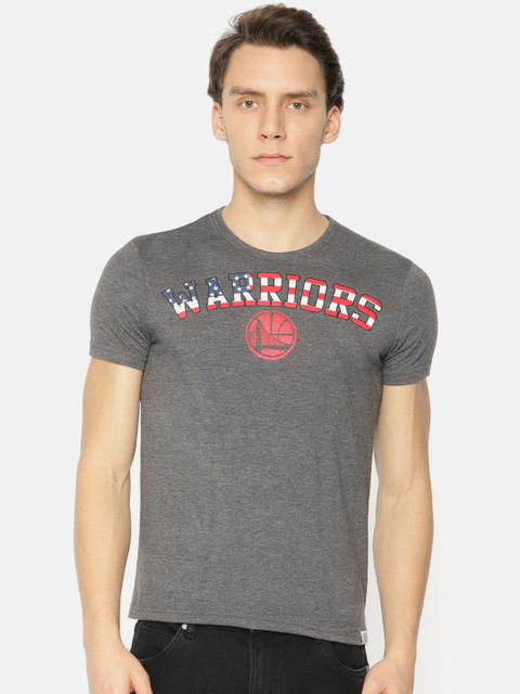 

NBA Men Charcoal Grey Printed Round Neck T-shirt