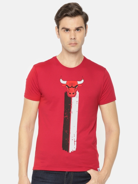 

NBA Men Red Printed Round Neck T-shirt