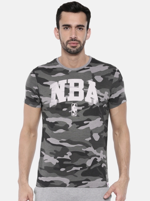 

NBA Men Grey 7 Black Printed Round Neck T-shirt