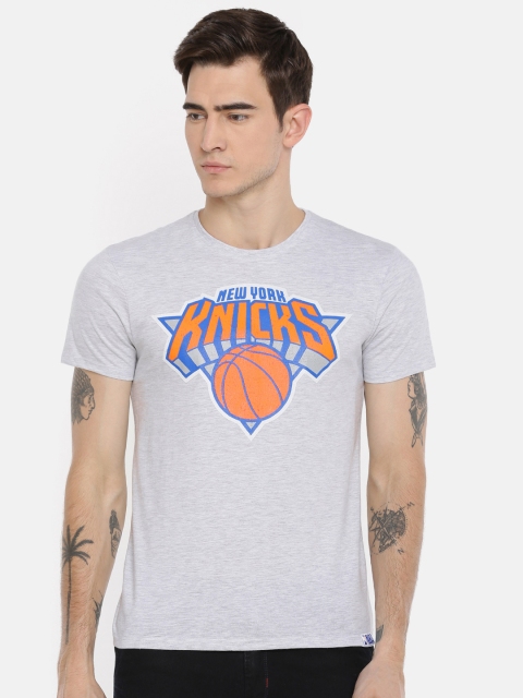 

NBA Men Grey Melange Printed New York Knicks T-shirt