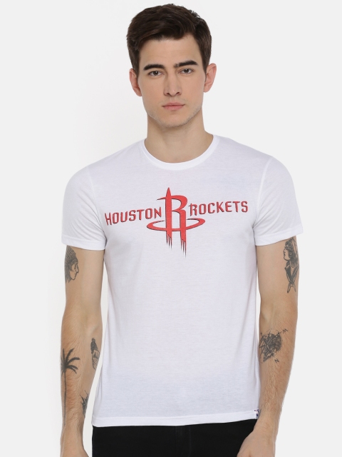 

NBA Men White Printed Round Neck Houston Rockets T-shirt