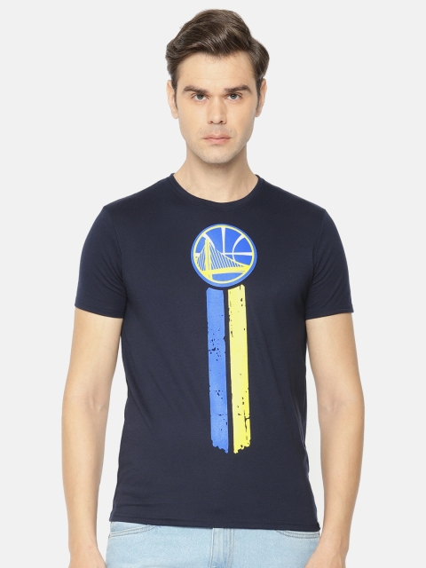 

NBA Men Navy Blue Printed Round Neck T-shirt