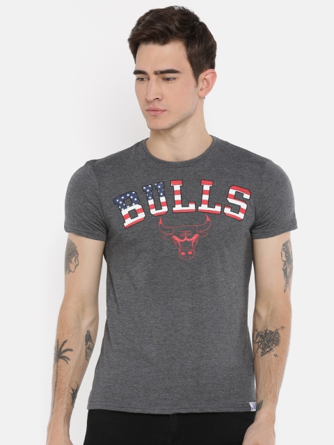 

NBA Men Charcoal Grey Printed Round Neck T-shirt