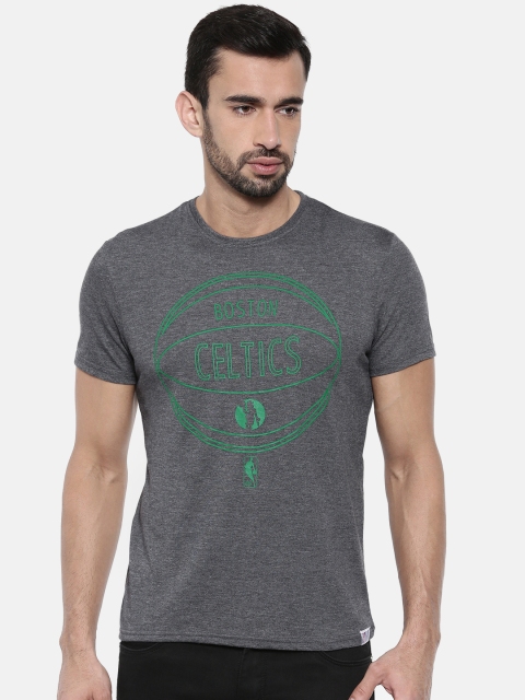 

NBA Men Charcoal Grey Printed Round Neck T-shirt