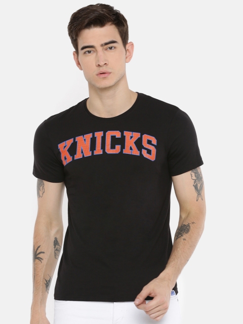 

NBA Men Black Printed Round Neck New York Knicks T-shirt