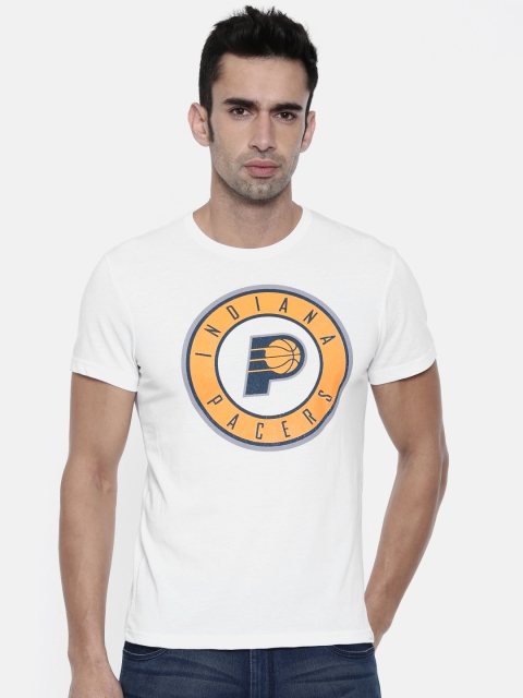 

NBA Men White Printed Round Neck T-shirt