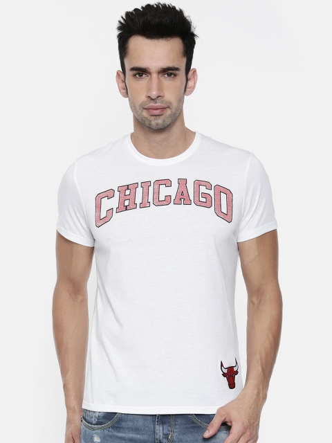 

NBA Men White Printed Round Neck T-shirt