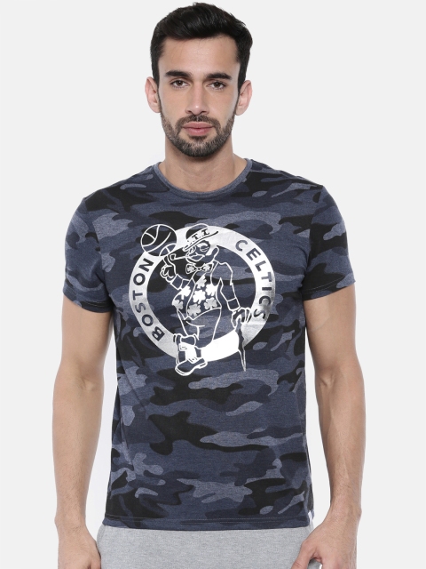 

NBA Men Navy Blue Printed Round Neck T-shirt