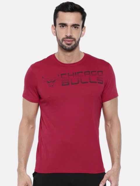 

NBA Men Red Printed Round Neck T-shirt
