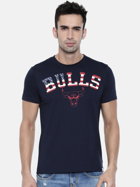 

NBA Men Navy Blue Printed Round Neck T-shirt