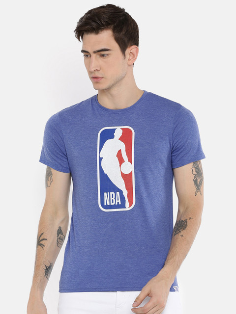 

NBA Men Blue Printed Round Neck T-shirt