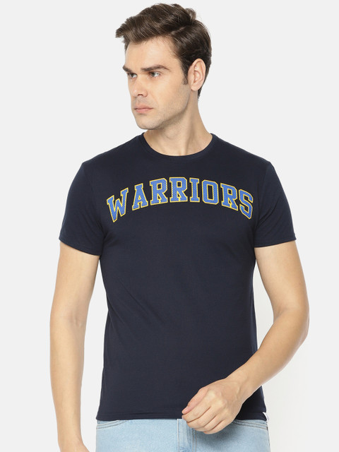 

NBA Men Navy Blue Printed Round Neck T-shirt