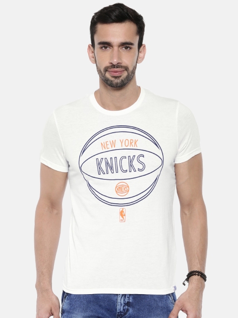 

NBA Men White Printed Round Neck T-shirt