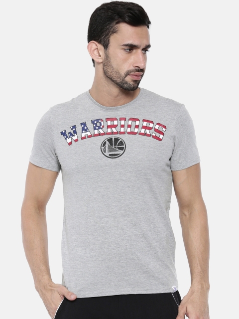 

NBA Men Grey Melange Printed Round Neck T-shirt