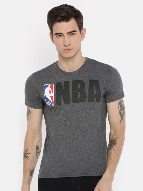 

NBA Men Charcoal Grey Printed Round Neck T-shirt