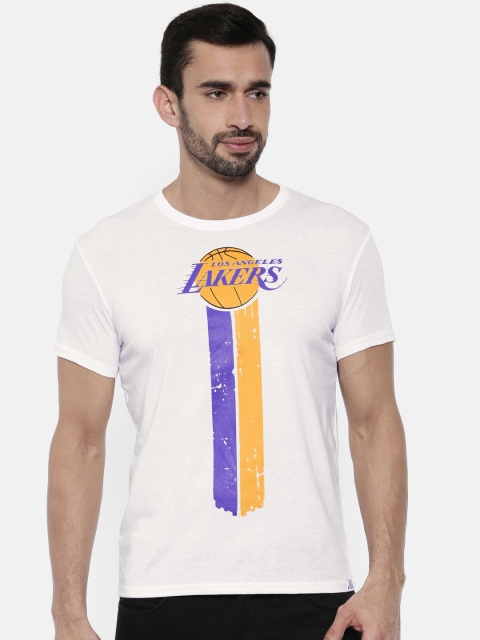 

NBA Men White Printed Round Neck T-shirt