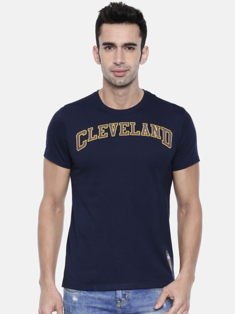 

NBA Men Navy Blue Printed Round Neck T-shirt