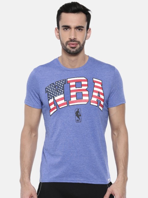 

NBA Men Blue Printed Round Neck T-shirt