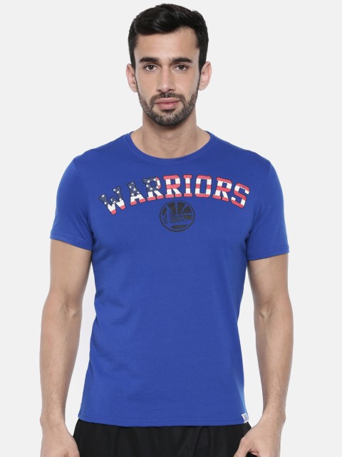 

NBA Men Blue Printed Round Neck Basketball T-shirt