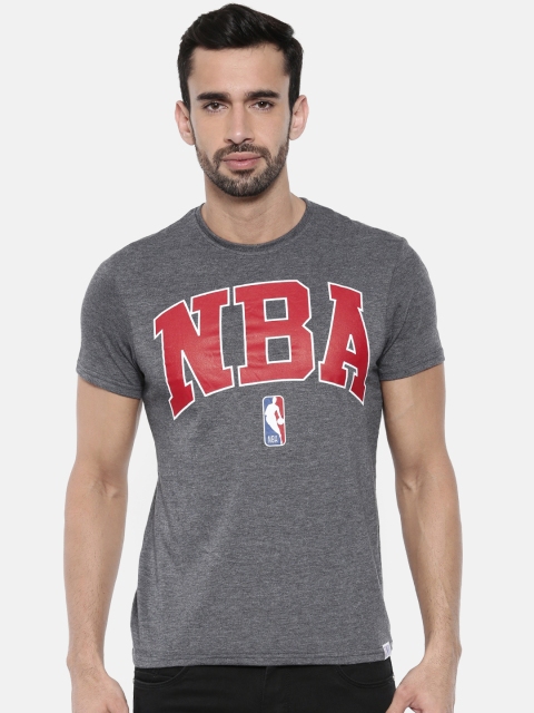 

NBA Men Charcoal Grey Printed Round Neck T-shirt
