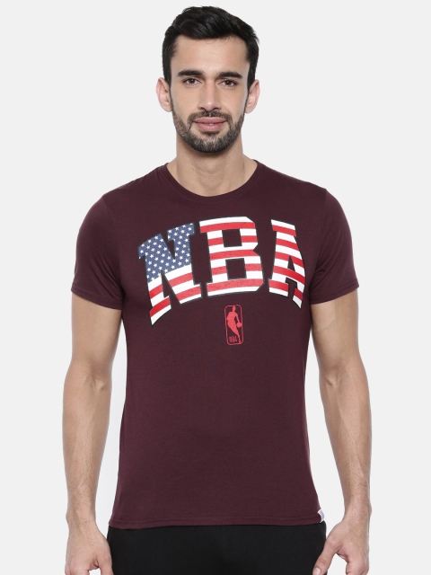 

NBA Men Maroon Printed Round Neck T-shirt