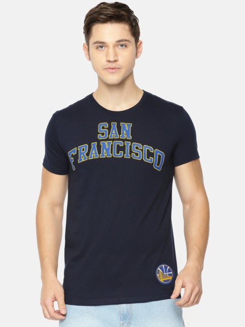 

NBA Men Navy Blue Printed Round Neck T-shirt