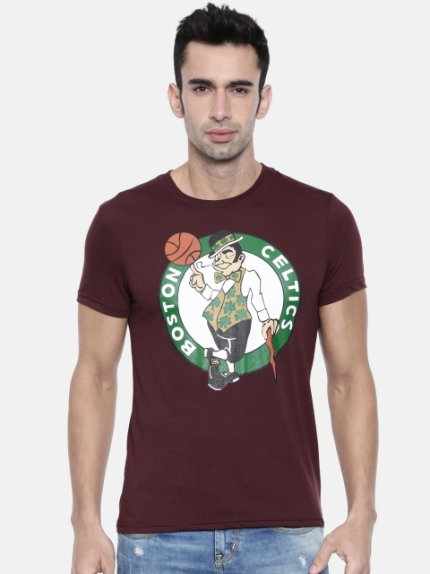 

NBA Men Maroon Printed Round Neck T-shirt
